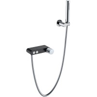 Смеситель для ванны Boheme Stick 123-BCR.2 Черный матовый Хром латунь на стену