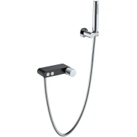 Смеситель для ванны Boheme Stick 123-BCR.2 Черный матовый Хром латунь на стену