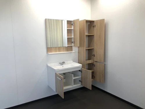 Зеркальный шкаф Comforty Рига 70 00004142212 Дуб сонома МДФ / ЛДСП, стекло