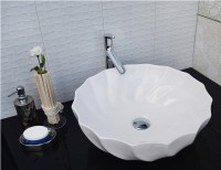Раковина-чаша CeramaLux 46 9073 Белая фаянс накладная