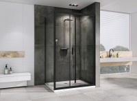 Душевой уголок Abber Sonnenstrand 90х75 AG07090B-S75B профиль Черный стекло прозрачное