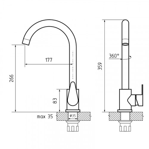 Смеситель для кухни GranFest GF-Z-5412 цвет Серый