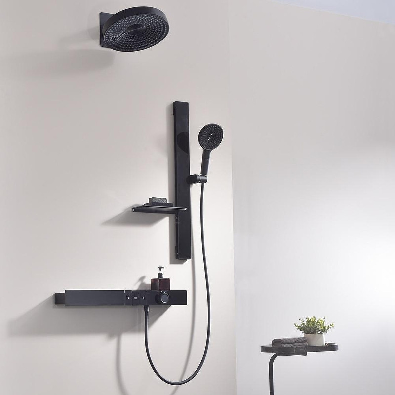 Душевая система Black&White Gravity GH-9025N-MB 9025MB с термостатом цвет Черный матовый