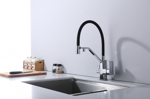 Смеситель для кухни Raglo R85.62 Хром Черный латунь