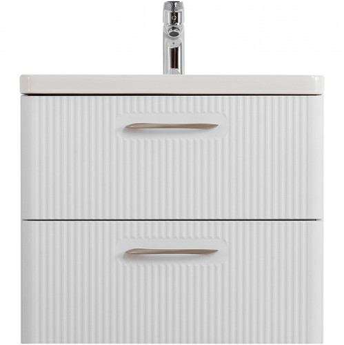 Тумба под раковину BelBagno Due 50 DUE-500-2C-SO-BM-P подвесная Белый металлик МДФ / ЛДСП