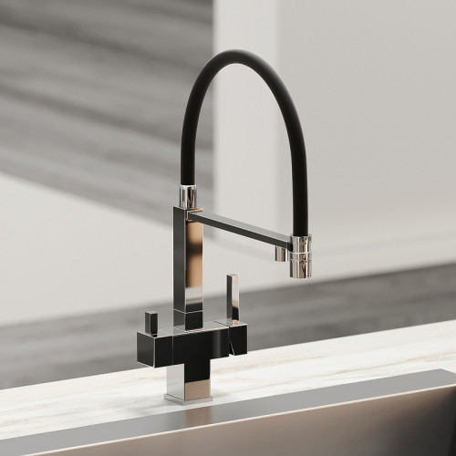Смеситель для кухни Sancos Moro SC4006CH Хром Черный латунь