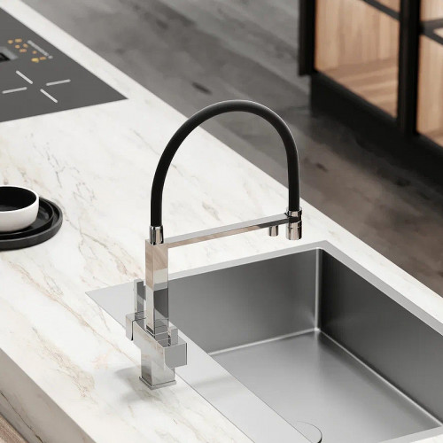 Смеситель для кухни Sancos Moro SC4006CH Хром Черный латунь