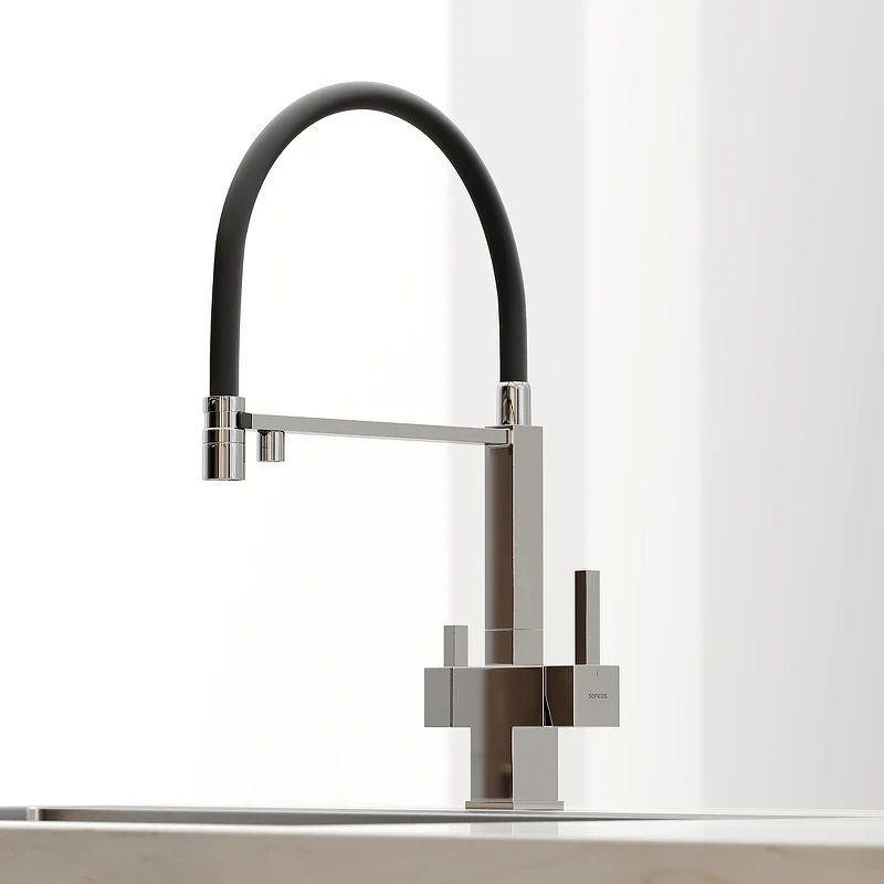 Смеситель для кухни Sancos Moro SC4006CH Хром Черный латунь