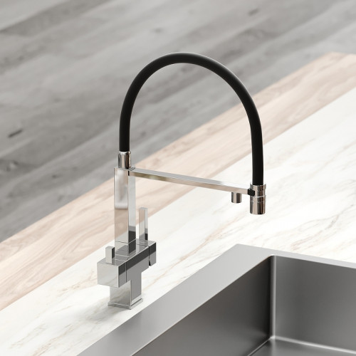 Смеситель для кухни Sancos Moro SC4006CH Хром Черный латунь