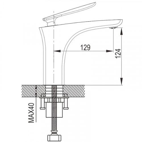Смеситель для раковины Rose R27H R2701H Черный матовый латунь