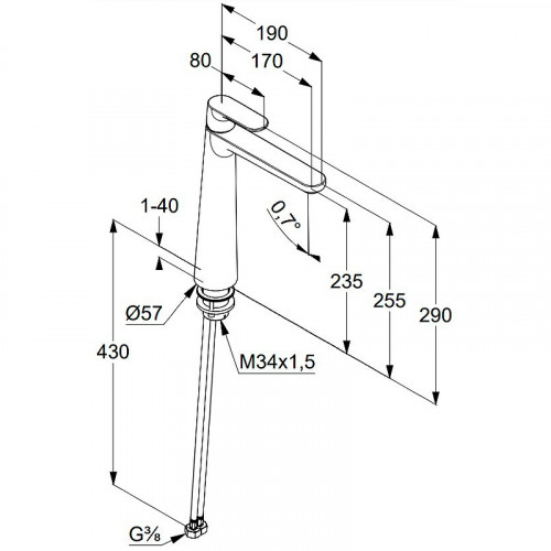 Смеситель для раковины Kludi Louva 242860575 Хром латунь