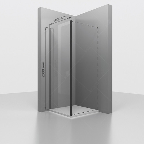 Душевая стенка RGW Z-050-3 100 352253100-14 профиль Черный стекло прозрачное