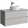 Тумба под раковину Aqwella Geometria 100 GE01102ST подвесная Серый туман