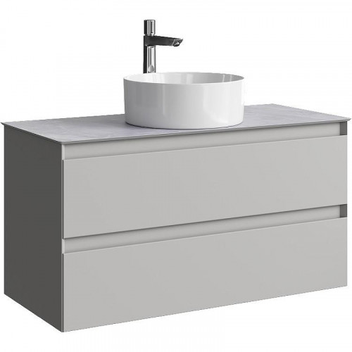 Тумба под раковину Aqwella Geometria 100 GE01102ST подвесная Серый туман