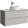 Тумба под раковину Aqwella Geometria 100 GE01102ST подвесная Серый туман