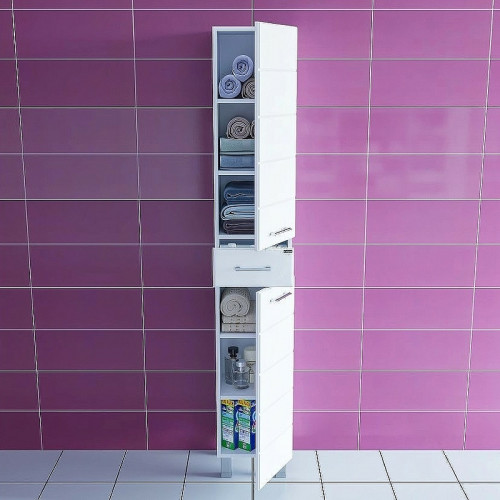 Шкаф пенал СанТа Омега 30 507001 Белый МДФ / ЛДСП