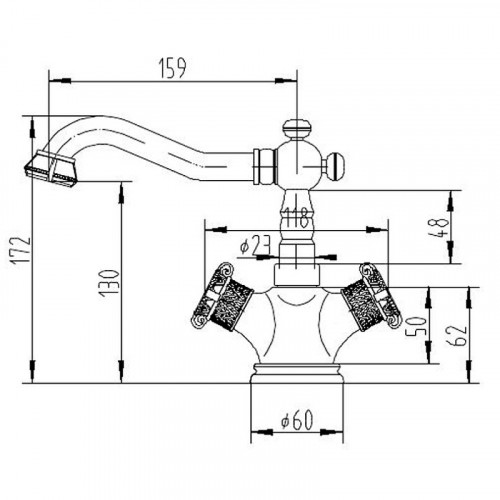 Смеситель для раковины ZorG Antic A7009U-SL