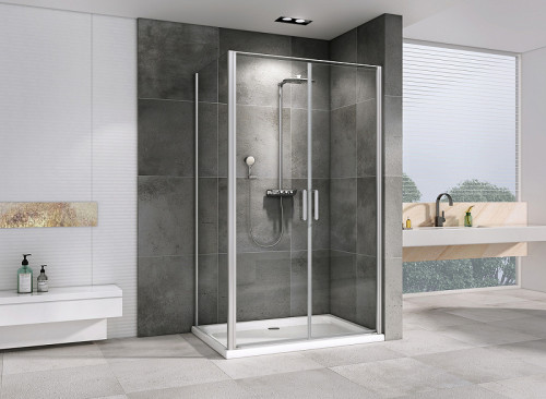 Душевой уголок Abber Sonnenstrand 100x75 AG04100C-S75 профиль Хром стекло прозрачное