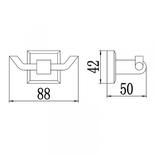 Двойной крючок Savol S-009554 цвет Хром