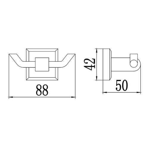 Двойной крючок Savol S-009554 цвет Хром