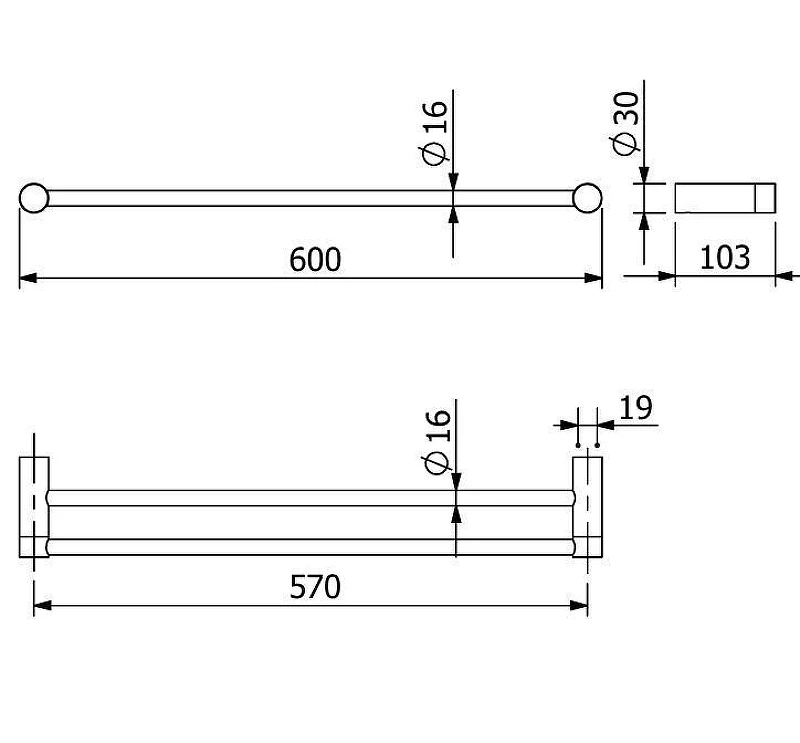 Полотенцедержатель Kludi Vela R 58988N5 двойной цвет Никель брашированный