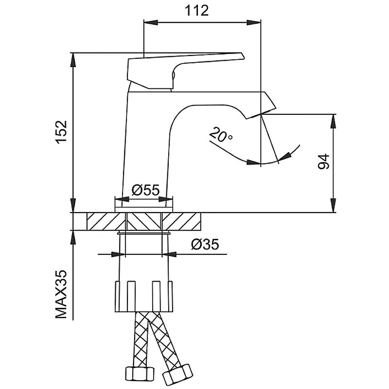 Смеситель для раковины Frap H71-9 F1071-9 Оружейная сталь латунь