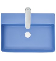 Раковина WeltWasser Elbach 2173 MBL 60 10000004506 Голубой матовый фаянс накладная