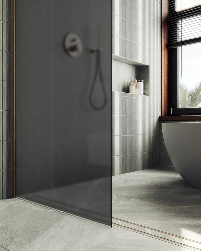 Душевая перегородка Maybah Glass MGD-694-2ш 890х1950 в широком профиле Бронза стекло графитовое матовое