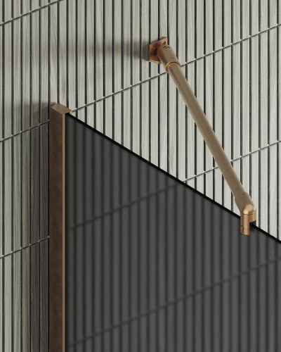 Душевая перегородка Maybah Glass MGD-694-2ш 890х1950 в широком профиле Бронза стекло графитовое матовое