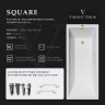 Чугунная ванна Vinsent Veron Square 170x75 VSQ1707545H/VH0012MGD цвет Белый с квадратными ручками матовое золото