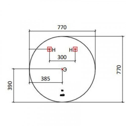 Зеркало Jorno Solo 77 Solo.02.77/W/RL с подсветкой с сенсорным выключателем и часами стекло