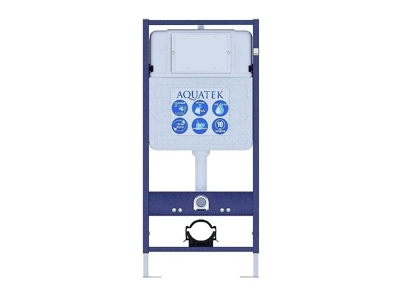 Комплект унитаза с инсталляцией Aquatek Set Aquatek Вега-1905-036 цвет Белый с сиденьем Микролифт и клавишей смыва цвет Хром глянцевый