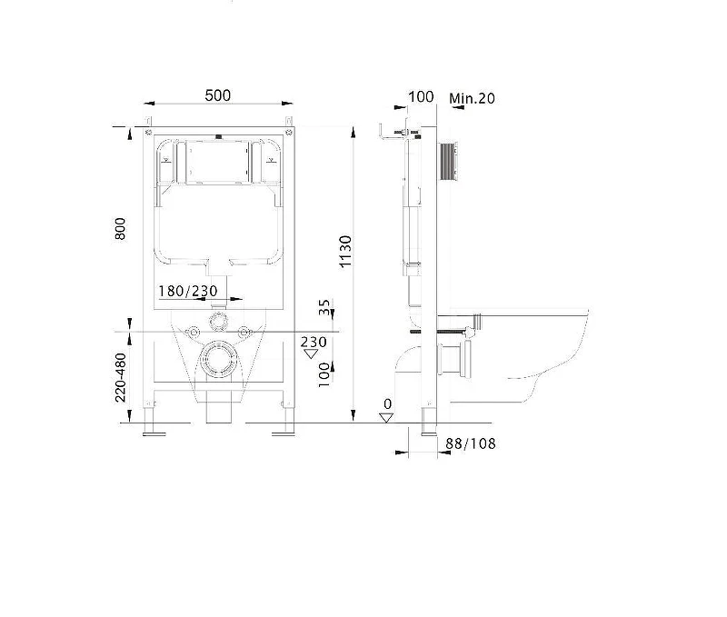 Комплект унитаза с инсталляцией Aquatek Set Aquatek Вега-1905-036 цвет Белый с сиденьем Микролифт и клавишей смыва цвет Хром глянцевый