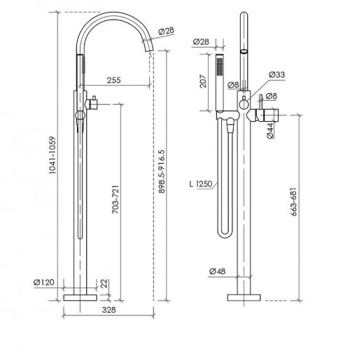 Смеситель для ванны Sancos Etna SC9009MB Черный матовый