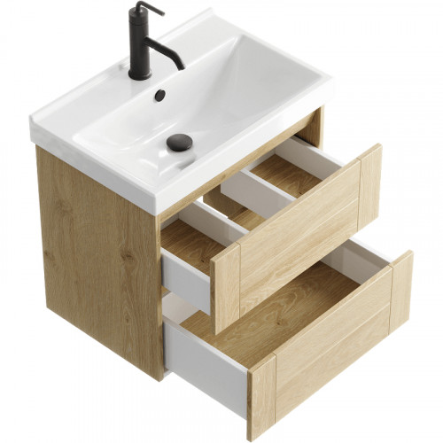 Тумба под раковину Aqwella Astrid 60 AST0106DD подвесная Дуб Давос МДФ / ЛДСП