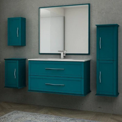 Тумба под раковину Cezares Tiffany 100 54953 подвесная Blu Petrolio МДФ / ЛДСП