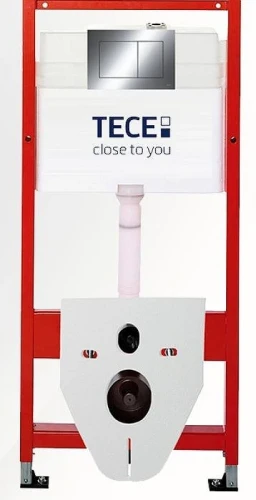 Унитаз с инсталляцией Tece Base TC412303280 с сиденьем Микролифт и клавишей смыва цвет Хром