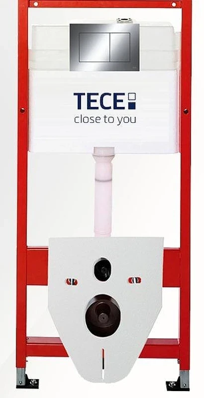 Унитаз с инсталляцией Tece Base TC412303280 с сиденьем Микролифт и клавишей смыва цвет Хром