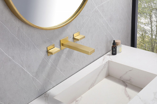 Смеситель для раковины Abber Daheim AF82122G Золото матовое латунь встраиваемый