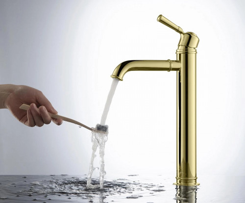 Смеситель для раковины Aquatek Классик AQ1504PG Полированное золото латунь