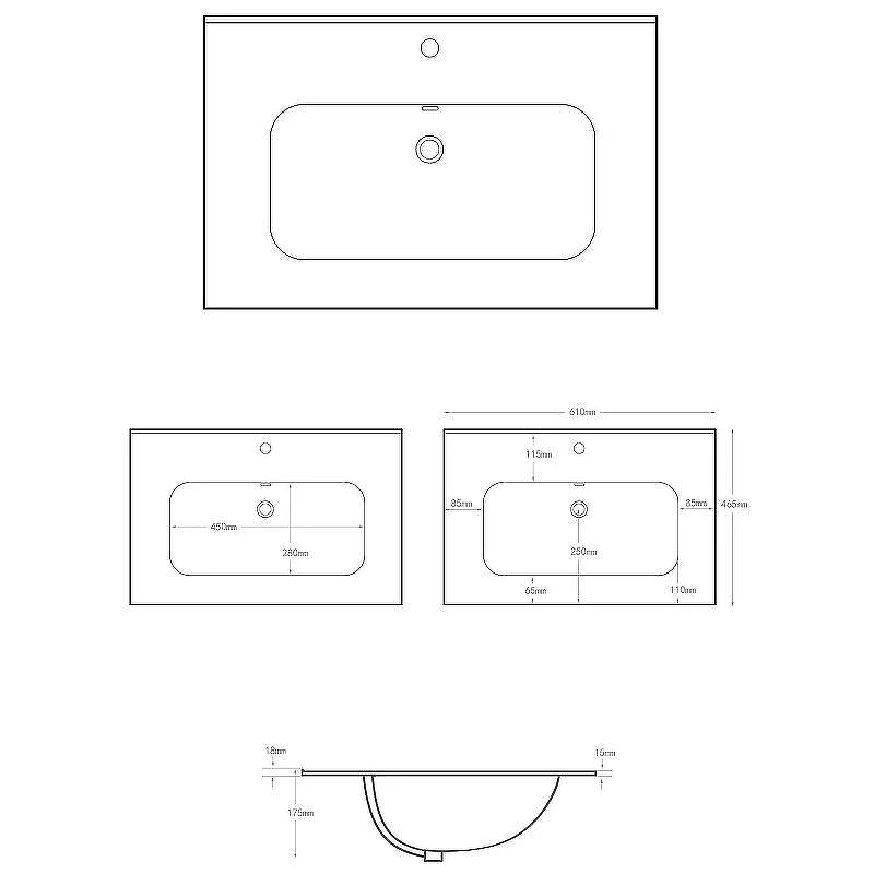 Раковина Aquanet Flat 60 330429 Белая матовая