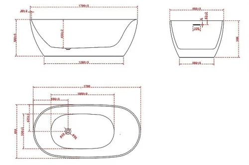 Акриловая ванна Vincea 170x80 VBT-601-1700 цвет Белый