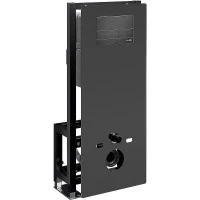 Инсталляция WasserKRAFT Glan 66TLT.010.ME.BL.MB04 для унитаза Черное стекло с Черной матовой клавишей смыва