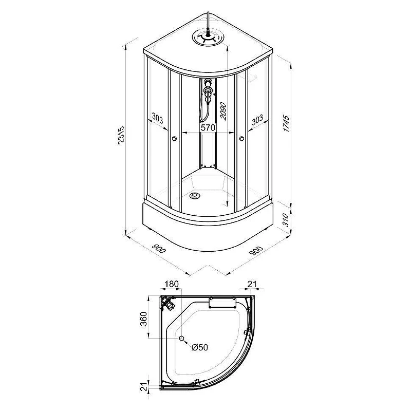 Душевая кабина Triton Стандарт 90x90 Щ0000061848 без гидромассажа