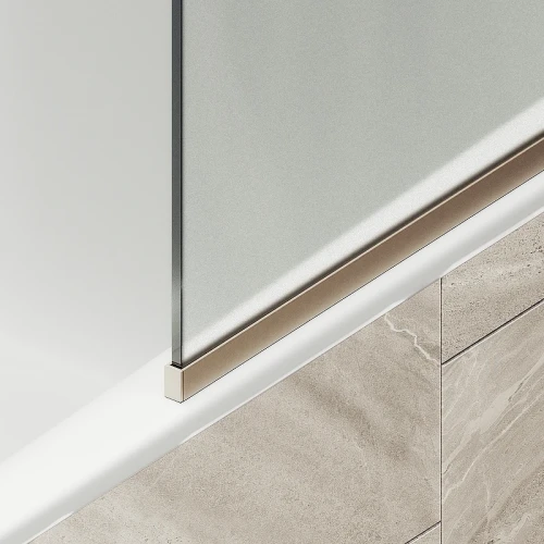Шторка на ванну Maybah Glass MGV-137-2у 540x1400 в узком профиле Бронза стекло сатиновое