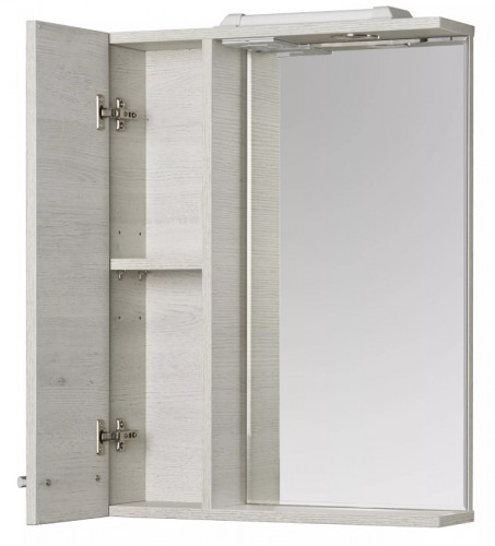 Зеркало со шкафом Aquaton Ронда 55 1A208602RSC2L с подсветкой Дуб сомерсет МДФ / ЛДСП