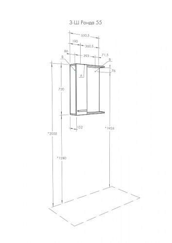 Зеркало со шкафом Aquaton Ронда 55 1A208602RSC2L с подсветкой Дуб сомерсет МДФ / ЛДСП