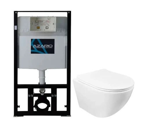 Унитаз с инсталляцией Azario AZ-8010-1000+AZ-0046 SP цвет Белый с сиденьем Микролифт