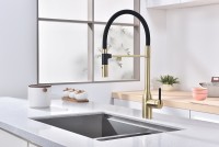Смеситель для кухни Paulmark Magneto One Ma213188-SBG Светлое брашированное золото латунь