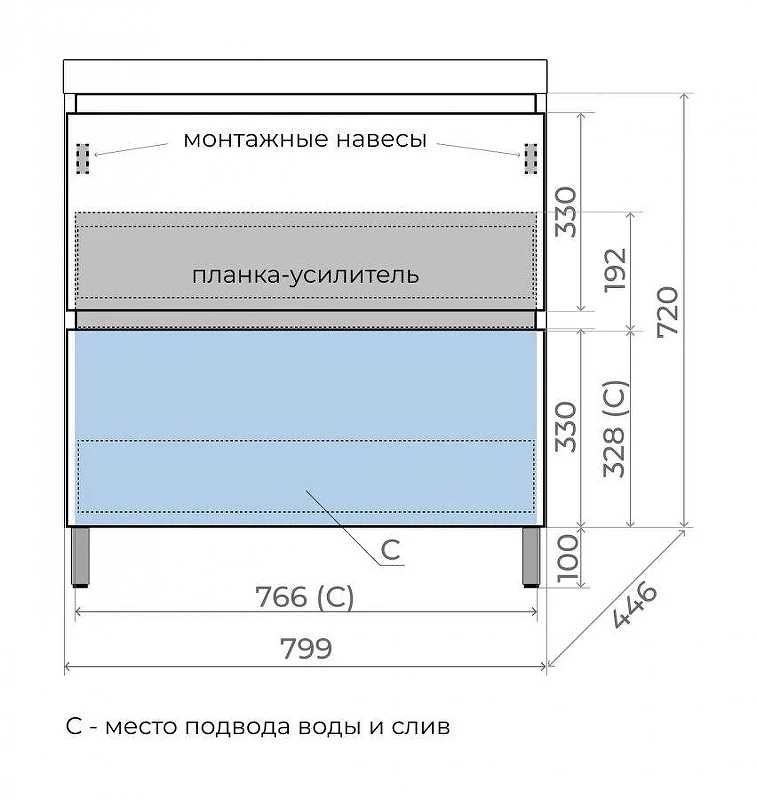 Тумба под раковину Style Line Манхэттен 80 ЛС-00002371 цвет Белый матовый